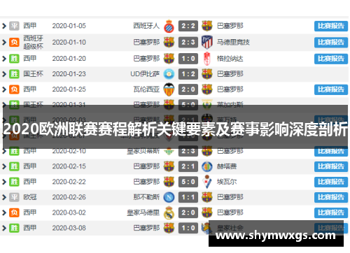 2020欧洲联赛赛程解析关键要素及赛事影响深度剖析 2020欧洲联赛赛程解析关键要素及赛事影响深度剖析