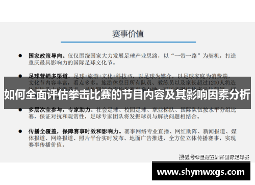 如何全面评估拳击比赛的节目内容及其影响因素分析